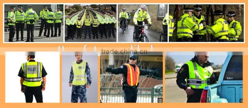 European-American style high visibility fluorescence public police warning reflective vest jacket