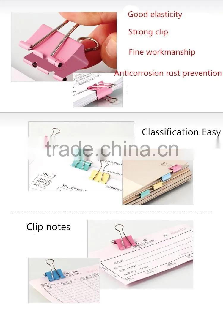 New spring colorful strong long tail Binder clips paper clips