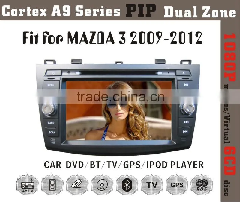 8inch HD 1080P BT TV GPS IPOD Fit for MAZDA3 2009-2012 car radio player gps navigation