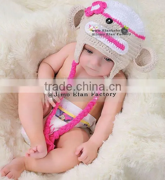 efan tuque hand knit earflap infant toddler animal monkey caps crochet baby winter hat 2013 acrylic beanie minions