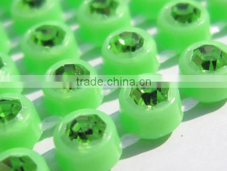 SS8 neon ab rhinestone banding , decoration rhinestone trimming,cabochon,jewelry accessories,plastic rhinestone banding
