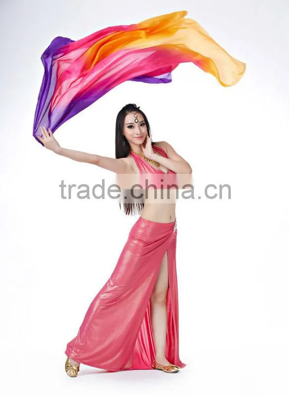 SWEGAL Newest Wholesale belly dance 100% silk fan veils