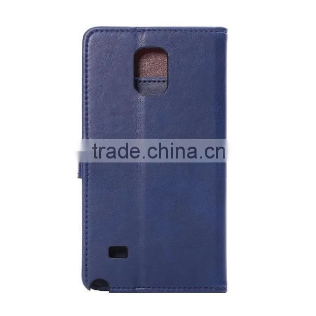 High quality mobile phone case from china supplier, pu leather wallet case for samsung galaxy note 4 mobile phone D0155