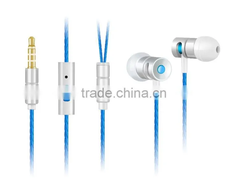 Mp3 player new products 2016 sport headphone earphone fashion wired super bass metal mobilephone earphone