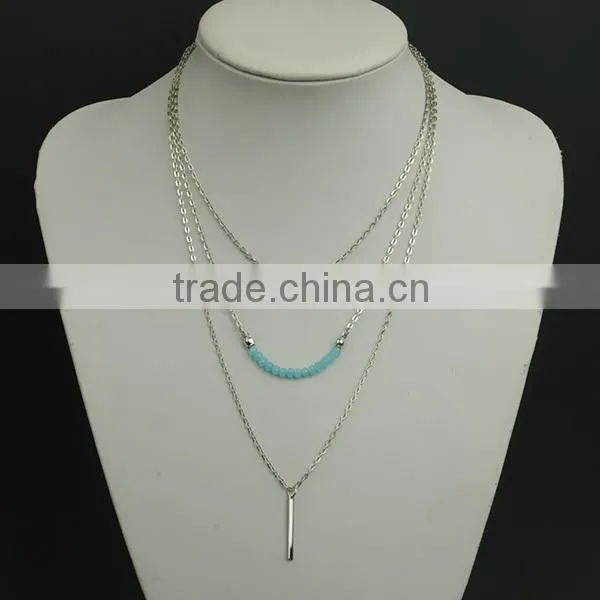 blue crystal intimate fashion teen necklace jewelry, teenage fashion jewelry