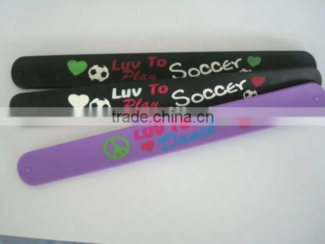 BELIEVE ,SUPER HEARO,L LOVE U ,HAPPY,ROCK STAR style promotional slap bracelet wristband