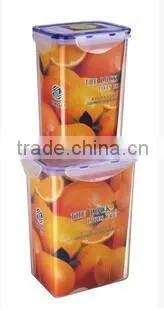 Colorful 2pcs Plastic Stackable Fresh Food Storage Container With Lid