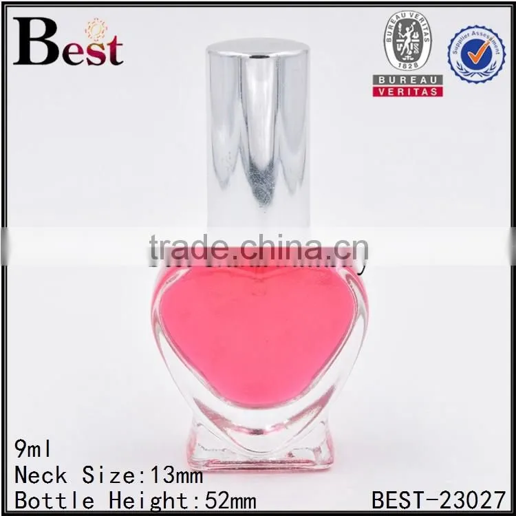 9ml clear glass bottle heart shaped glass bottle sprayer glass bottle