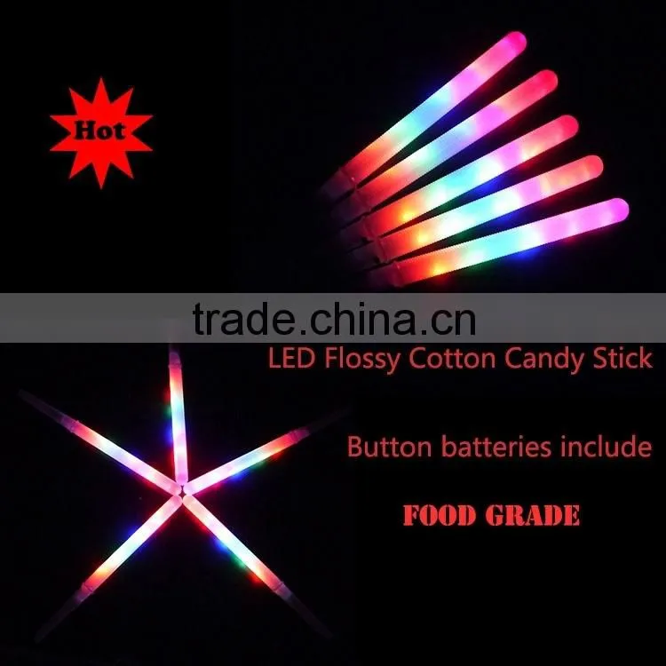 Wisdom Victory 2016 Led cotton candy,Party Led Flashing Plastic Cotton Candy Stick,led cotton candy stick