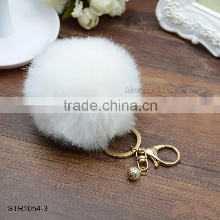 9cm Big Pom Pom Keychain Fake Fur Keychain For Promotion
