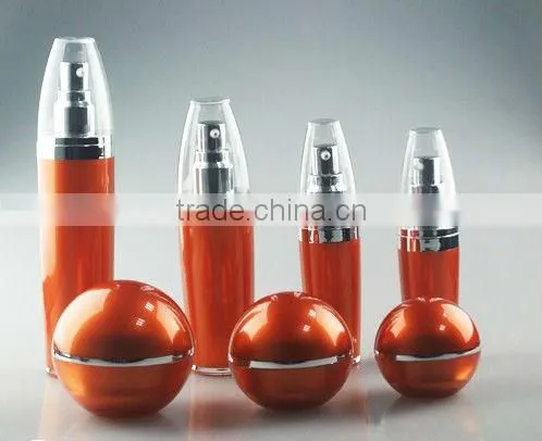 Sphere acrylic cosmetic cream jars and lotion bottles