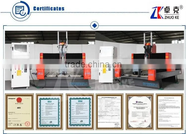 4 Axis Hybird Servo Motor Heavy Duty Stone CNC Router ZK-9015 900*1500MM With 5.5KW Water Cooling Spindle&Air Cylinder