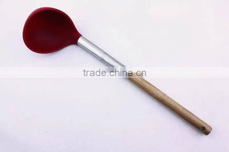 Premium Silicone Kitchen Utensil Food Grade With Wood Handle