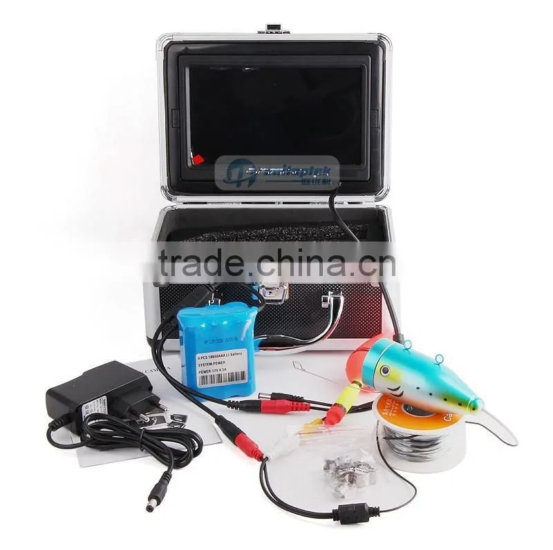 30M(100FT) 1000TVL 12 White Light 7" TFT Color LCD Underwater Fishing Camera Fish Finder Video Camera 30m Cable DVR Recorder