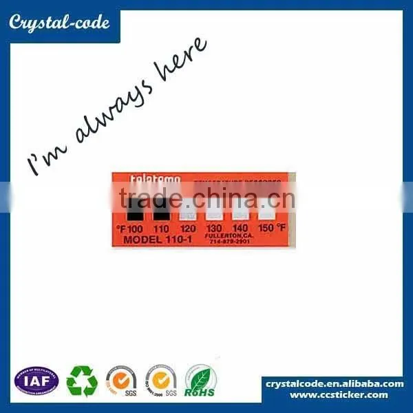 2016 custom high quality temperature indicator label