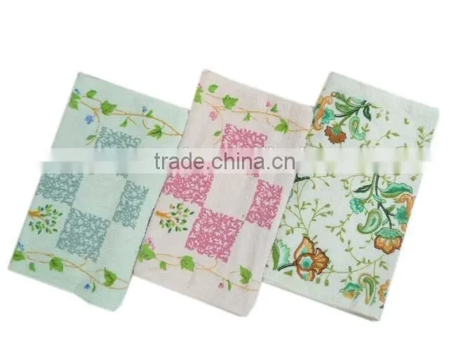 Colorful Flower Print Cotton Terry hand Towel