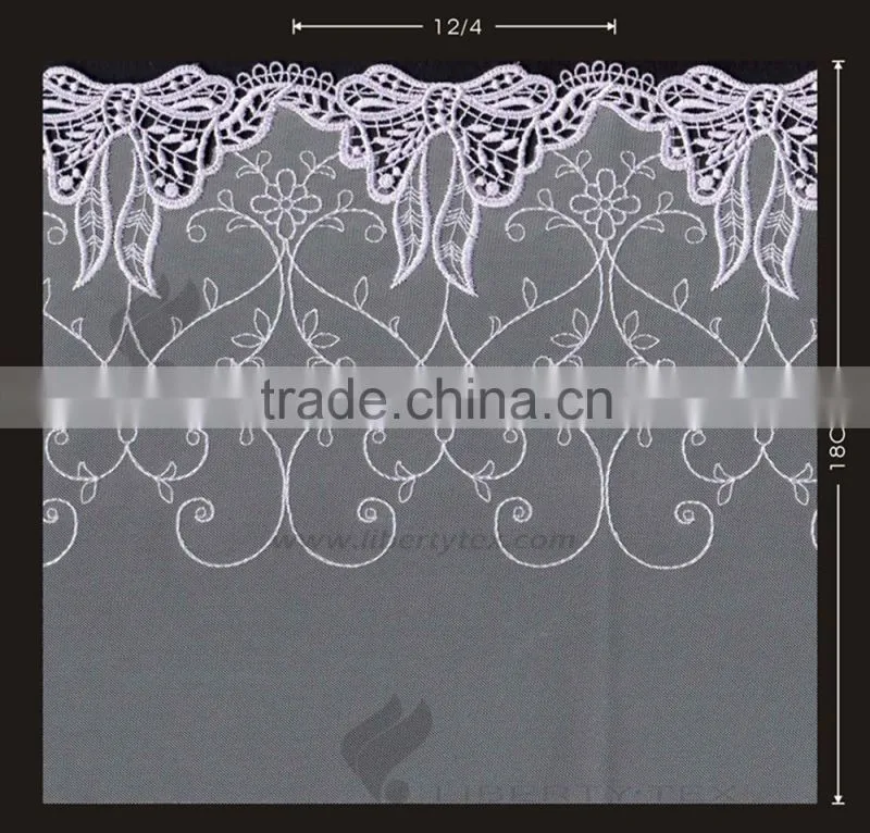 Butterfly Polyester Embroidery Trimming With Guipure lace