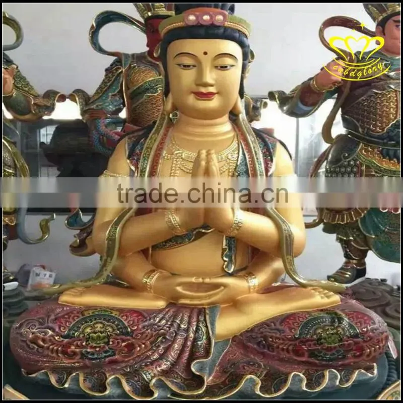 Maitreya Buddha casting bronze statue of the temple of the temple worship Buddha sculpture