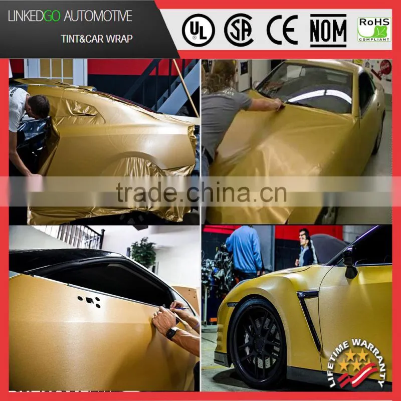 Most Popular Colour change fim1.52*30M Glod Matte Vinyl Car Wrap Sticker
