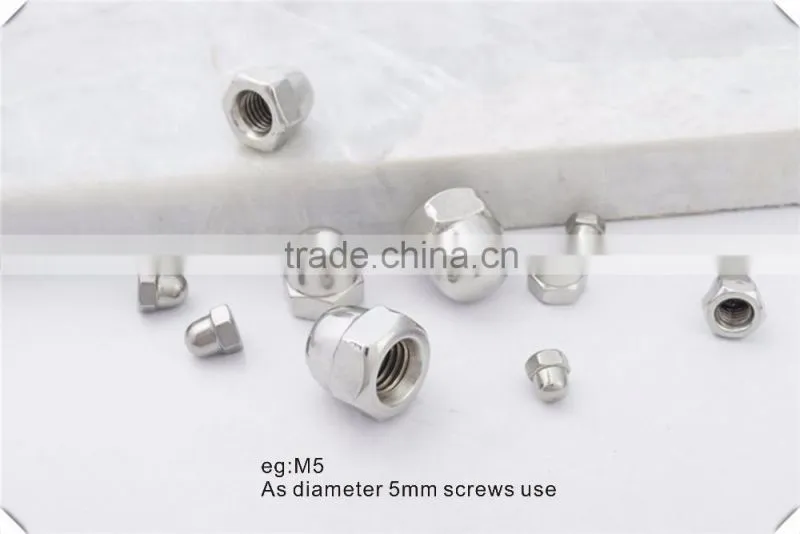 Alibaba manufacturer factory 304 stainless steel hex cap nut