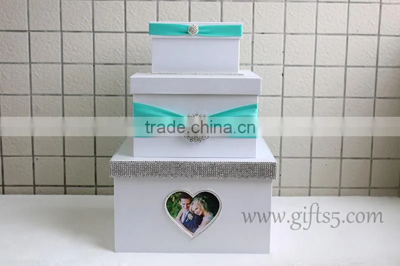 Hot sale wedding card box with photo frame