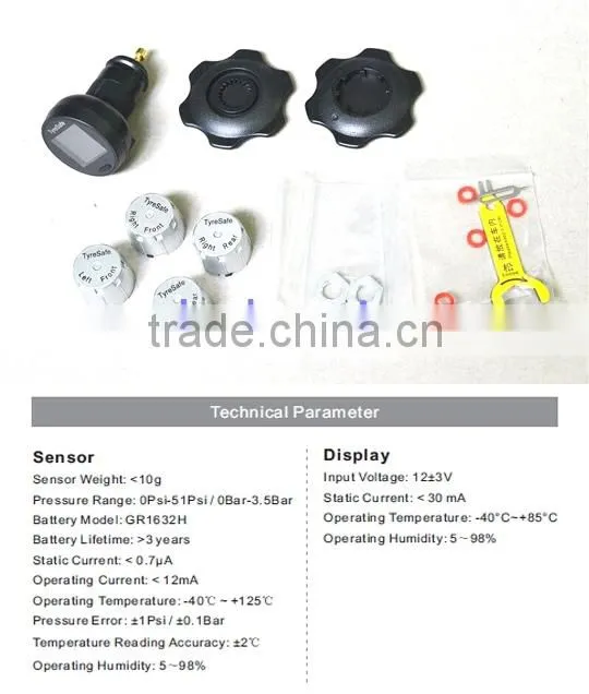 car standard Tire Pressure and temperature Sensor Beep Warning