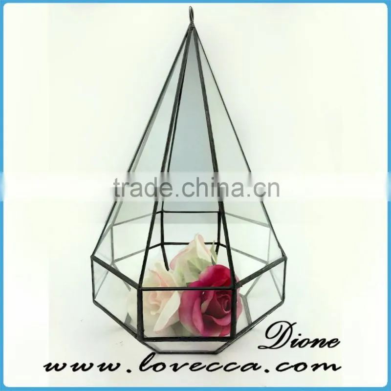2016 fashion design Pyramid Geometric Glass Terrarium / Hand Made Planter / Air Plant glass vase