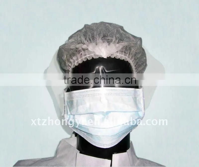 --Disposable 3-ply tie-on face mask