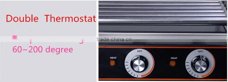 Hot sale 5/7/9 rollers stainless steel commercial hot dog machine/maker/grill