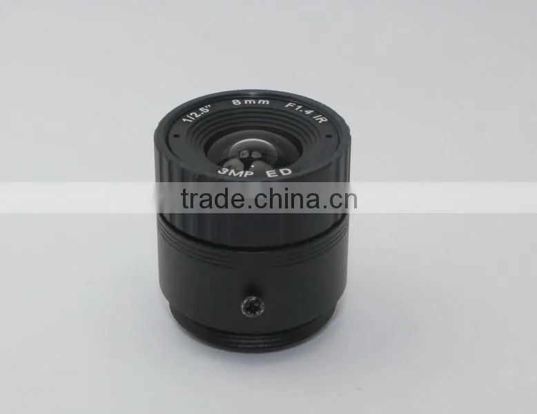 megapixel lens 8mm cs mount f1.2 3megapixel fixed iris weatherproof ir cctv camera lens