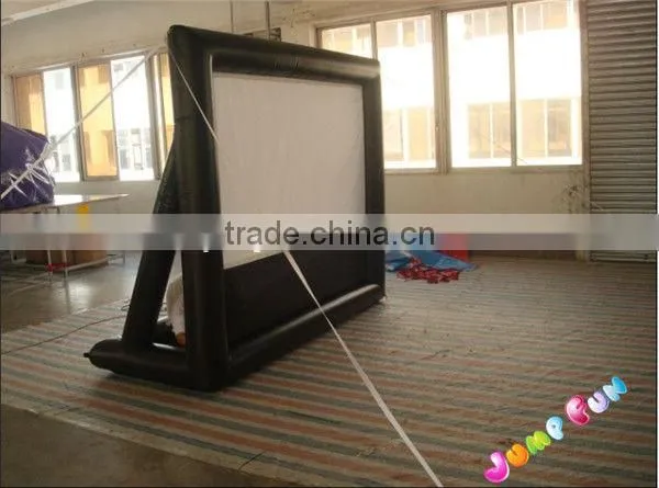 Inflatable air screen/film project screen for outdoor use