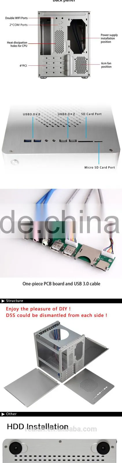 hot wholesale atx case dimension