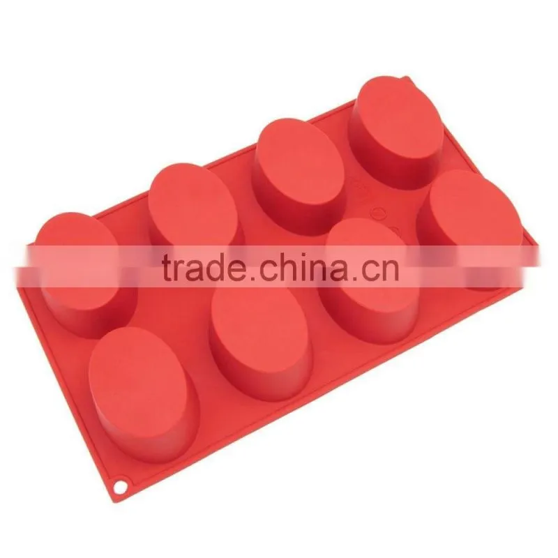 Oval shape silicone cake mold pan for baking, can use for soap mold