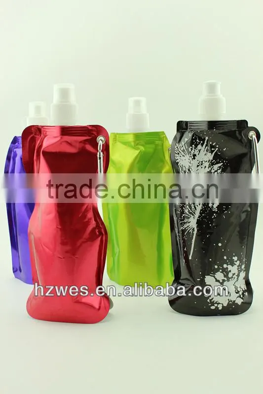 aluminum foil folding sports kettle with carabiner 500ML/Food grade/Fashion