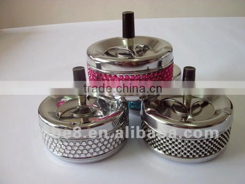 metal ashtray with crystal