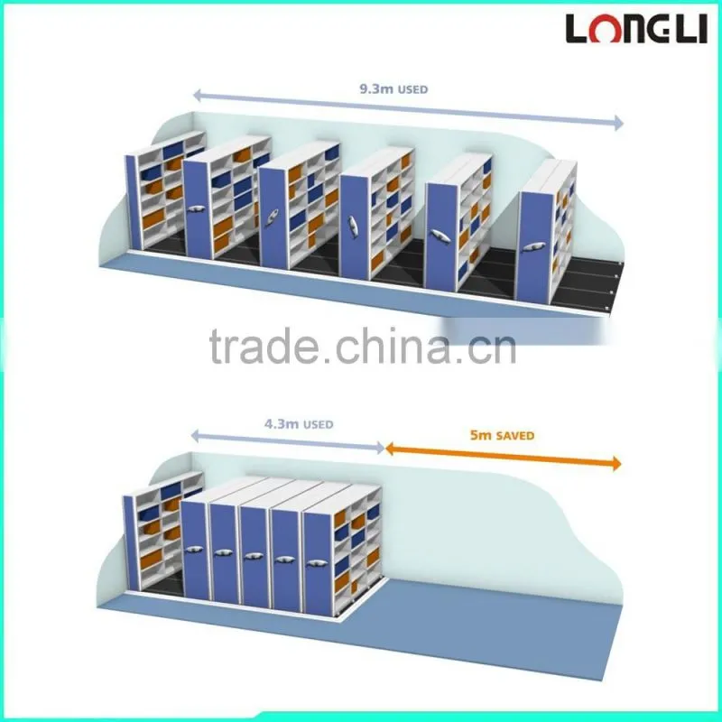 Steel Mass Shelves for library to save space