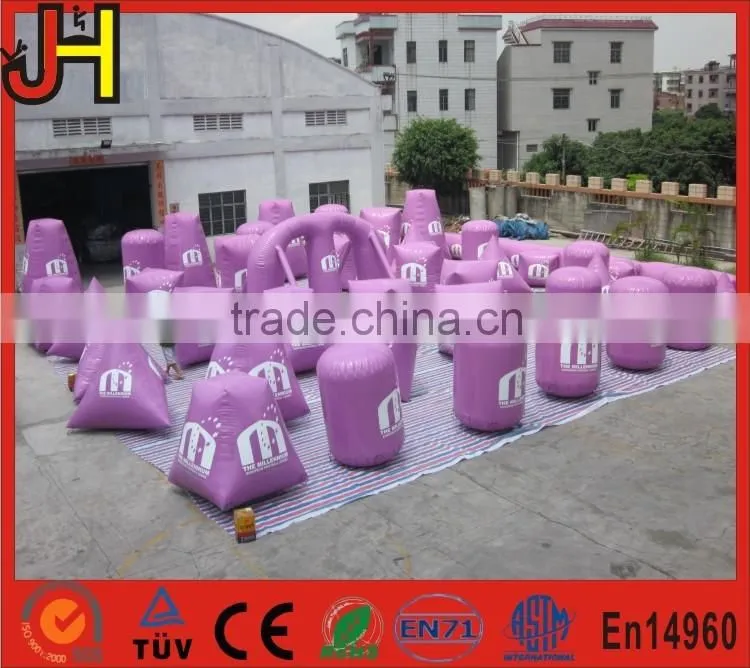 Air tight inflatable paintball barriers, paintball inflatable bunkers, inflatable movable barriers