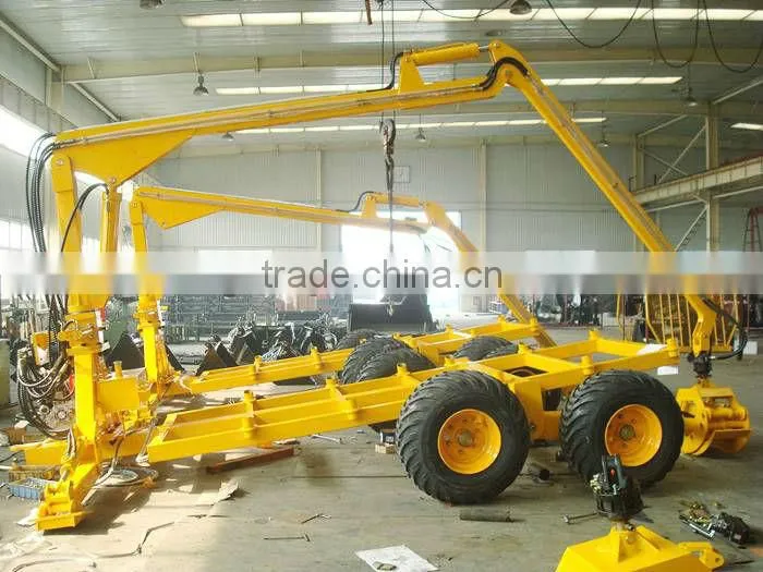 Forestry machine good quality Timber Trailer with Crane