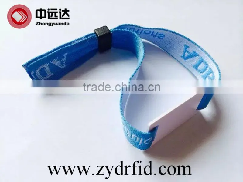 High Quality HF RFID woven wristband printing festival RFID fabric bracelet