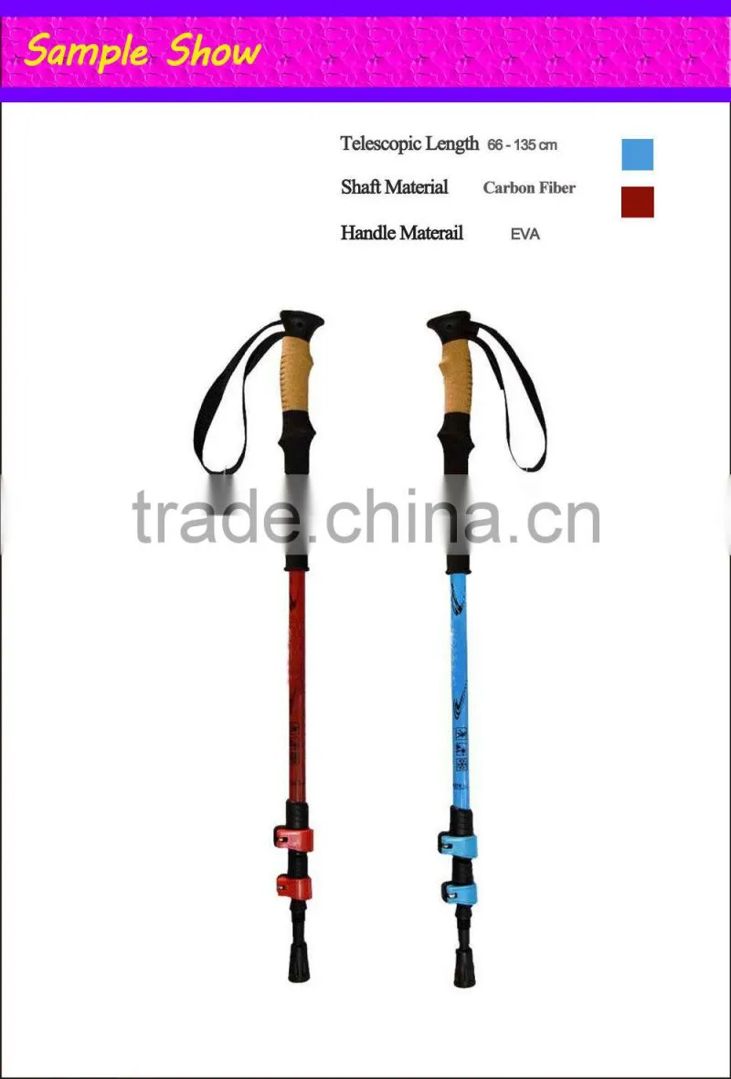 2015 Newest High Quality Retractable Trekking Pole With Quick Lock