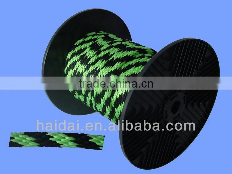Red/yellow/blue/green/white/black solid braided polyester rope