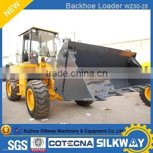 backhoe tire 16.9-24 WZ30-25 Backhoe Loader with 1 cub meter construction machine for low price sale