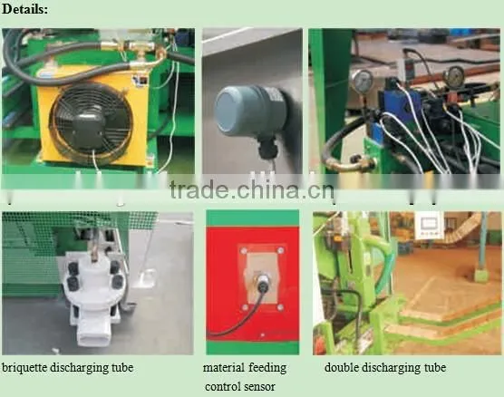 hydraulic biomass brick briquette machine 37kw from China