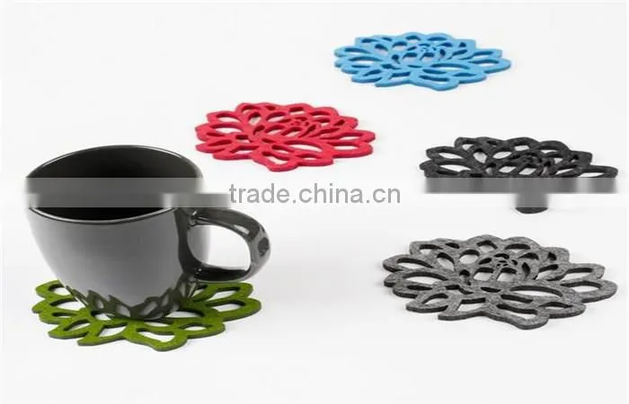 pressed cup felt coaster for home use or coffee shop