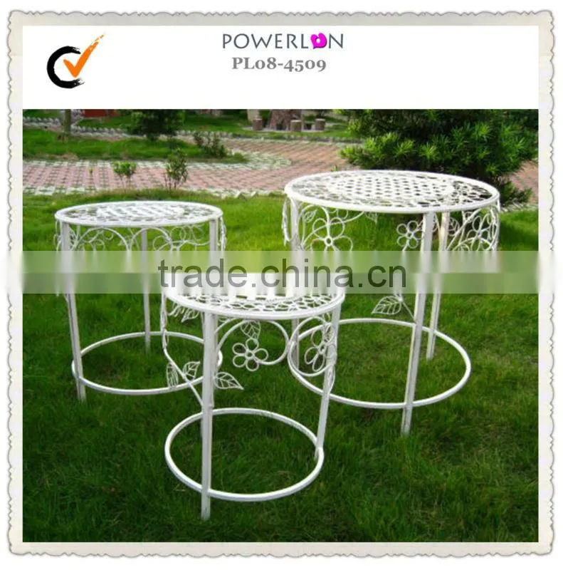 Antique White Metal Wedding Flower Planters