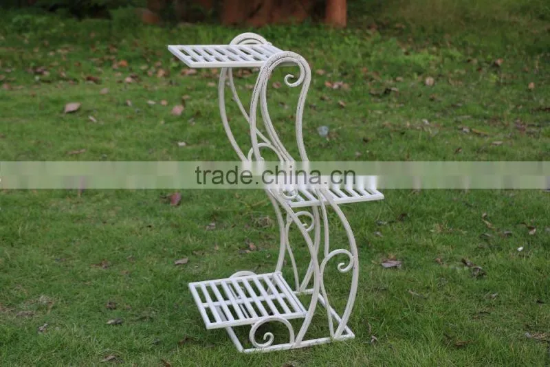 Antique Waterproof Iron Flower Pots Stand For Garden Decoration