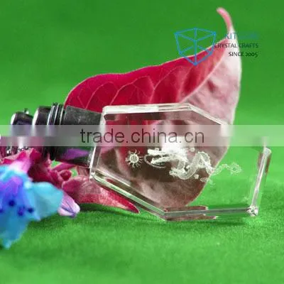 dragon lasered crystal keychain on sale