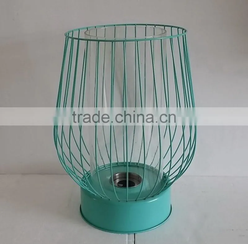 unusual basket shape iron metal lantern fireplace