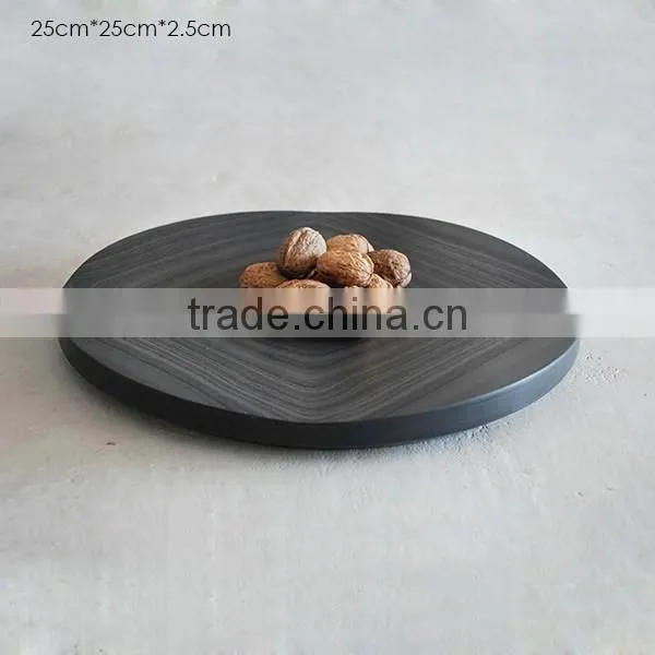 OEM Wholesale cheap oval cement concrete plate/ fruit tray with print