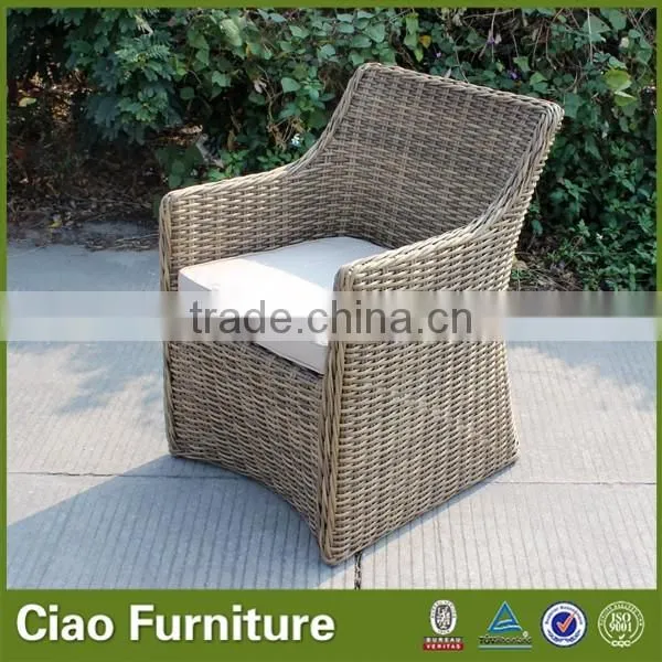 European style luxury rattan dining round table set for 6 persons